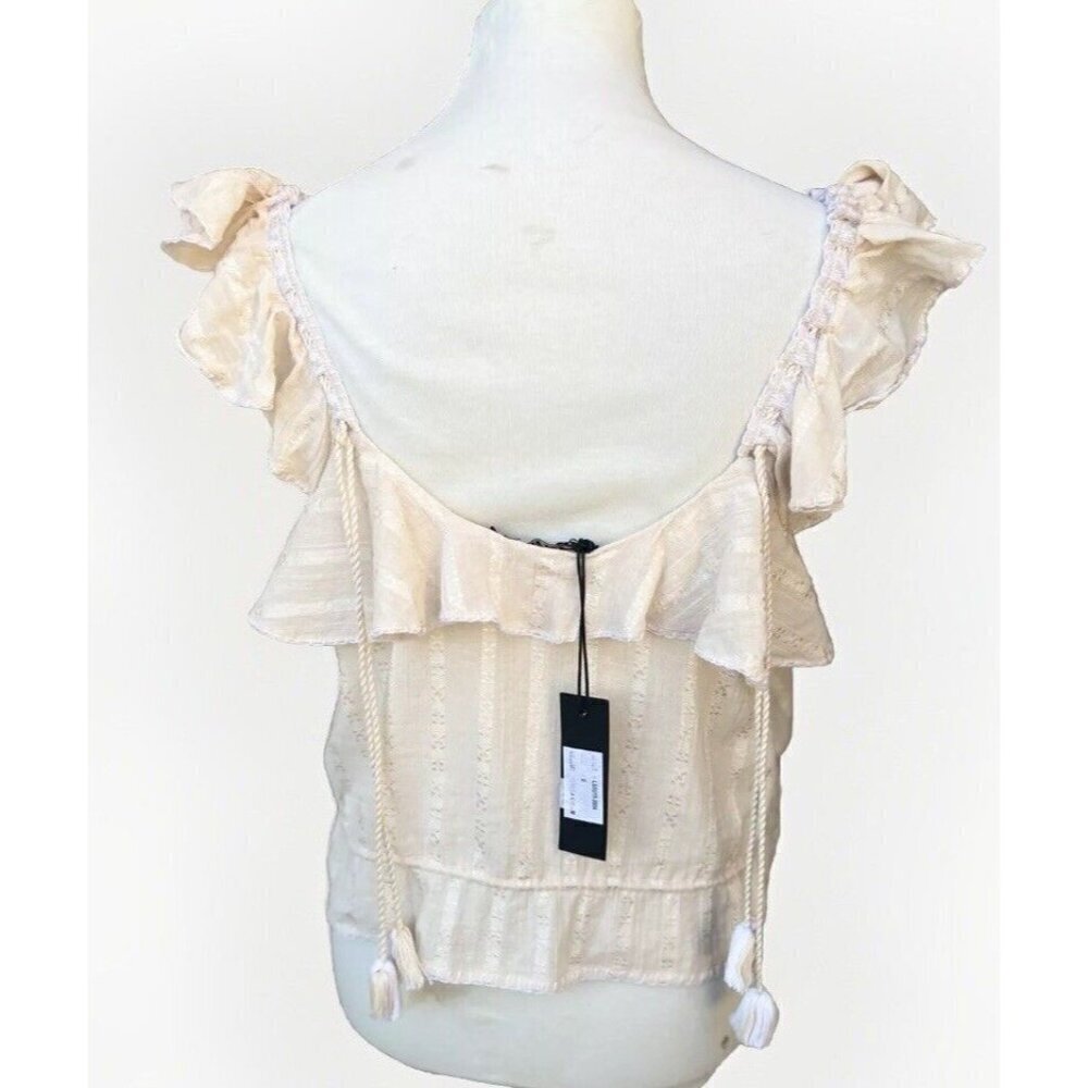 Love Sam Womens Midsummer Moments Cropped Top Size S Cream $180 NG99 - Picture 11 of 11